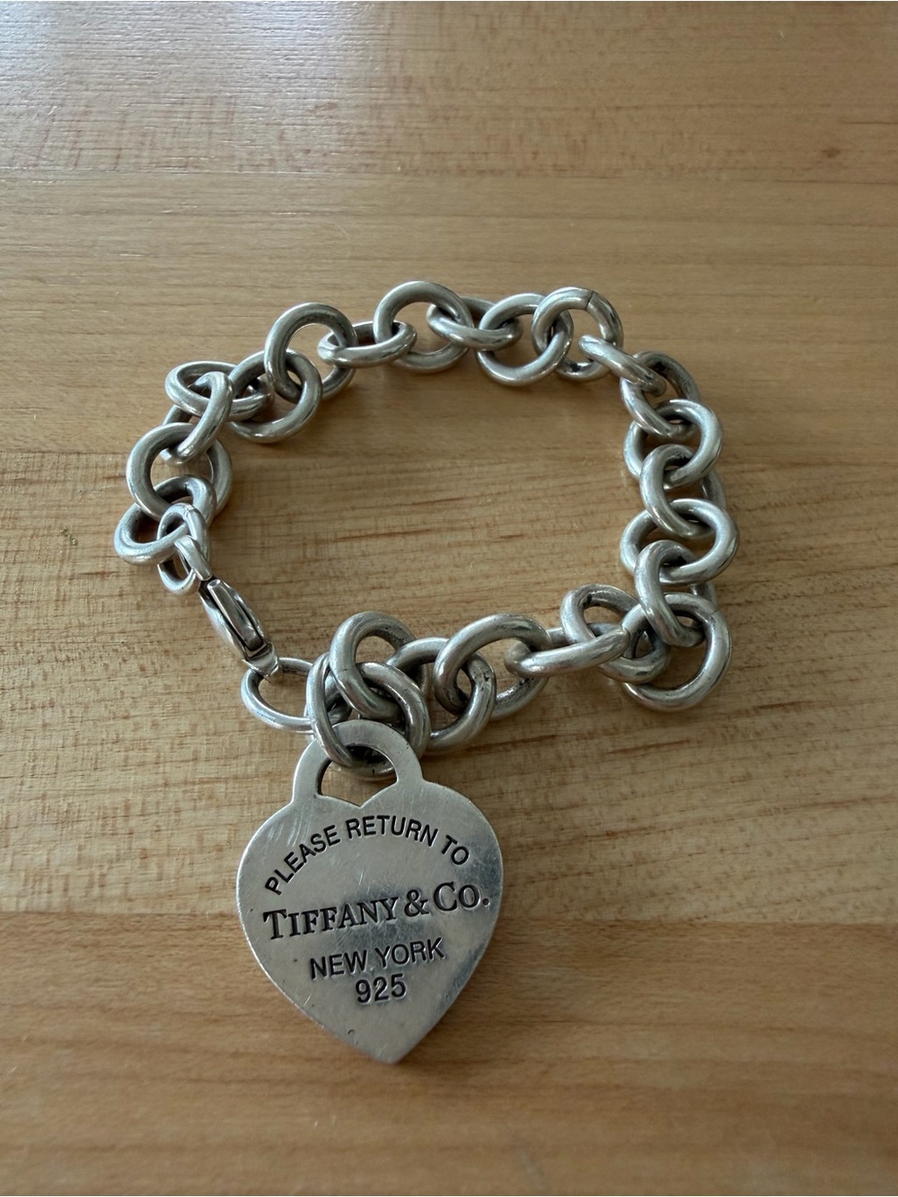 Tiffany & Co. Silver Heart Tag Link Bracelet